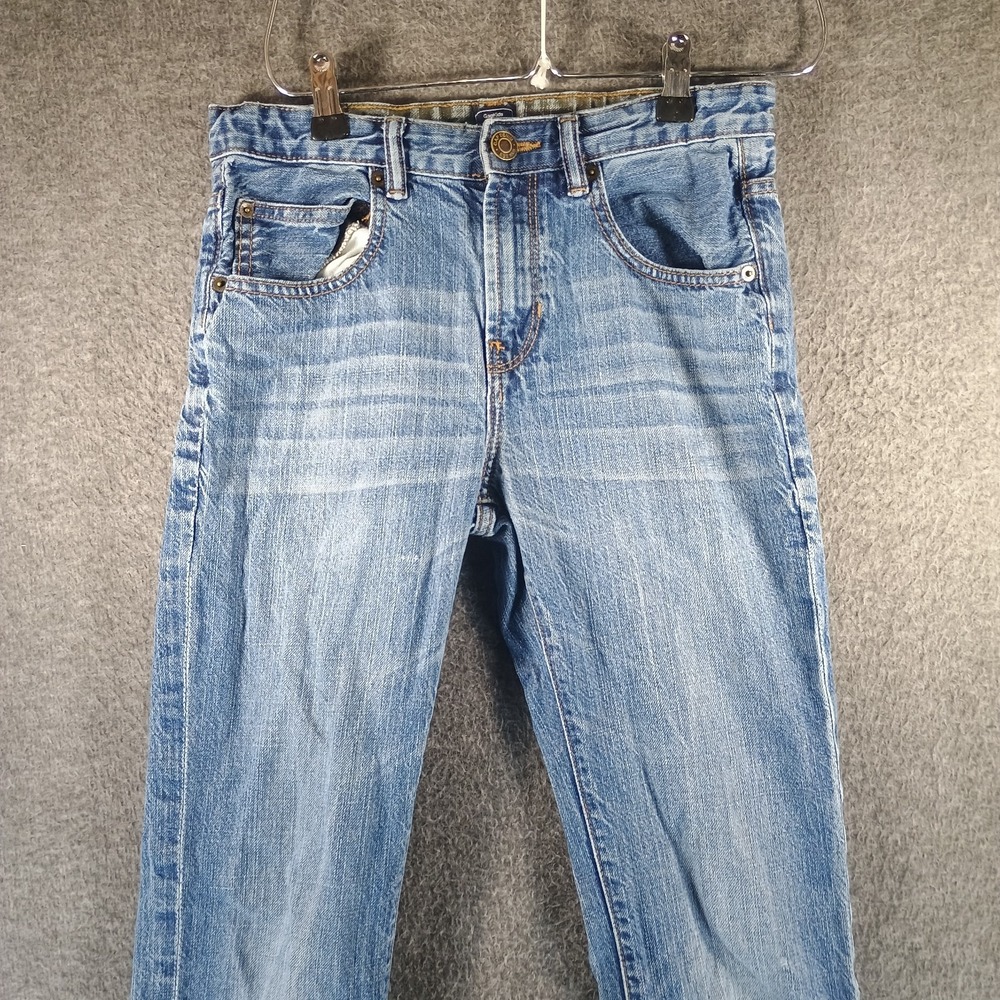Gap Kids Jeans Boys 16 Slim Straight Fit Light Wash Pocket Accent‎ Heavy Duty - Picture 2 of 10